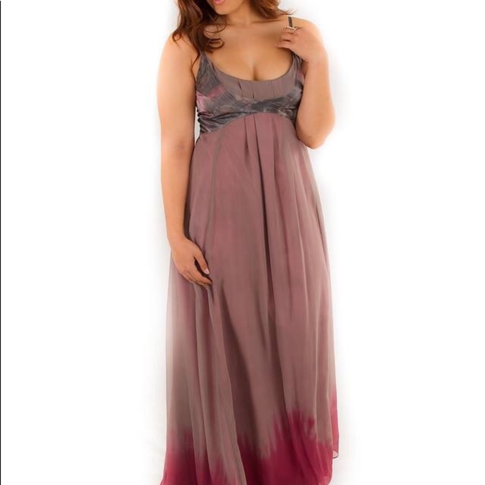 Dip dyed Silk Gown featuring Digital Print bodice.